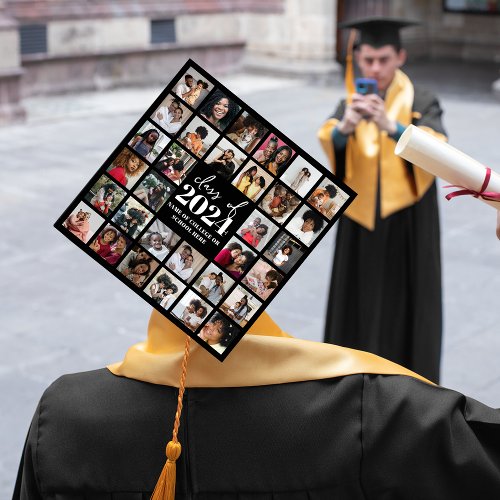 32 Photo Collage Class of   Graduation Cap Topper