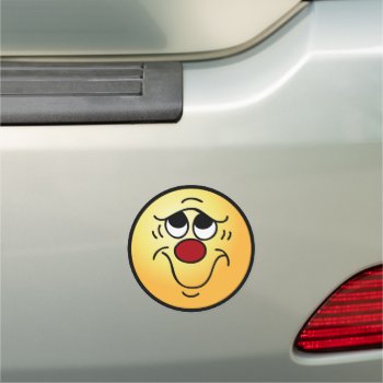 32 Silly Face Emoticon Car Magnet by disgruntled_genius at Zazzle