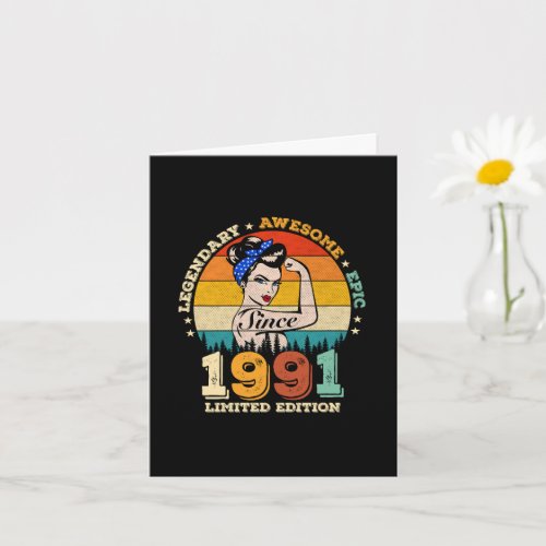 32 Year Old 1991 Vintage Gift Women 32nd Birthday Card