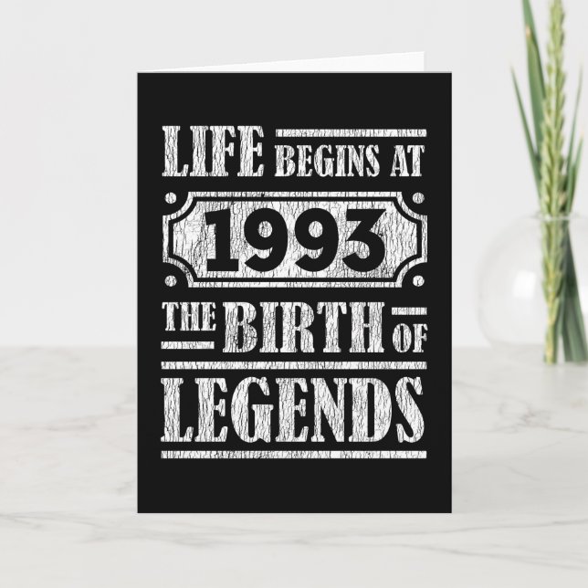 32 Year Old 1993 Birth Of Legend 32nd Birthday Card (Front)