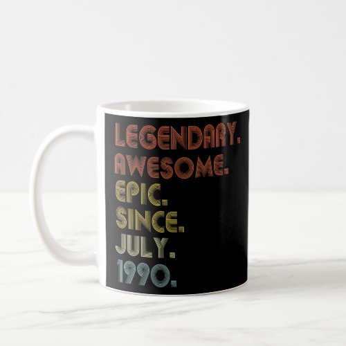 32 Year Old Awesome Since July 1990  32nd Birthday Coffee Mug