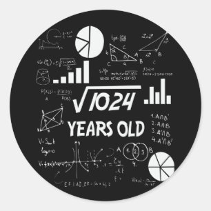 32 Year Old Bday Math Teacher 32nd Birthday Gift Classic Round Sticker