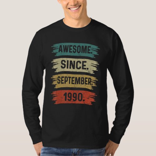 32 Years Old  Awesome Since September 1990 32nd 10 T_Shirt