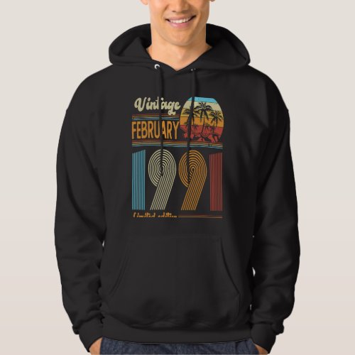 32 Years Old Birthday  Vintage February 1991 Women Hoodie