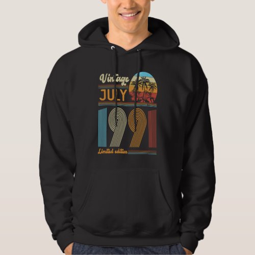 32 Years Old Birthday  Vintage July 1991 Women Men Hoodie