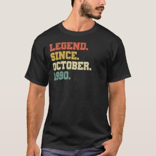 32 Years Old Legend Since October 1990 32nd Birth T-Shirt