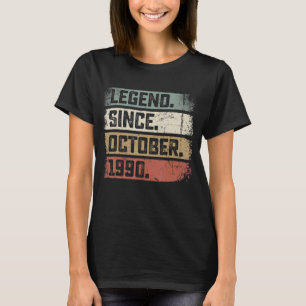 32 Years Old  Legend Since October 1990 32nd Birth T-Shirt