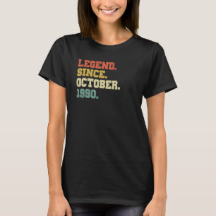 32 Years Old  Legend Since October 1990 32nd Birth T-Shirt