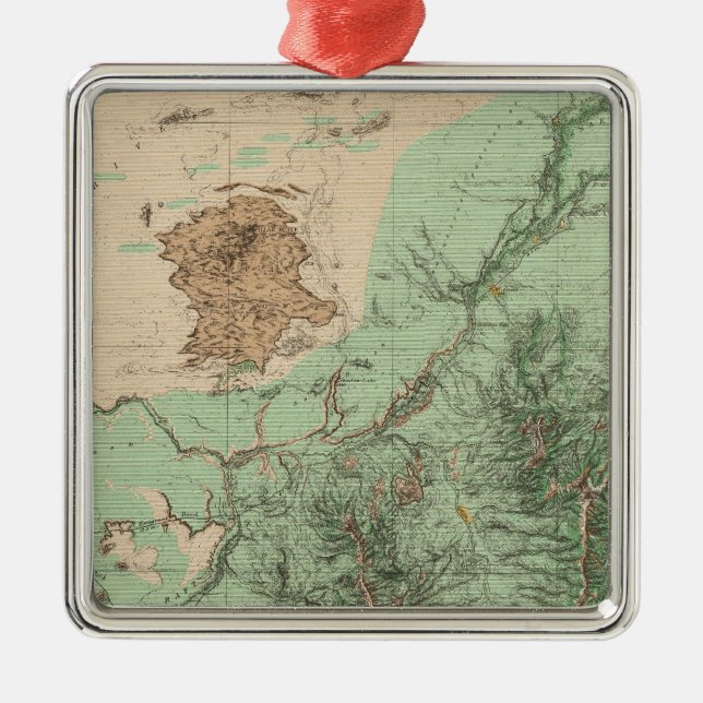32C Land Classification Map Metal Ornament (Front)