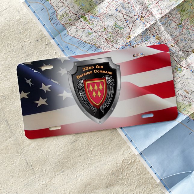 32nd Air Defense Command Customized Shield  License Plate (In Situ)