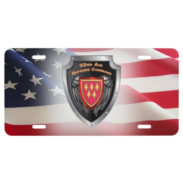 32nd Air Defense Command Customized Shield License Plate (Front)