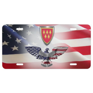 32nd Air Defense Command with American Flag License Plate