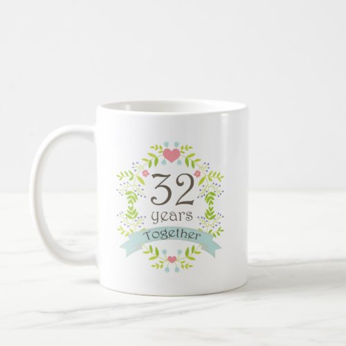 32nd Anniversary Keepsake Beverage Coffee Mug