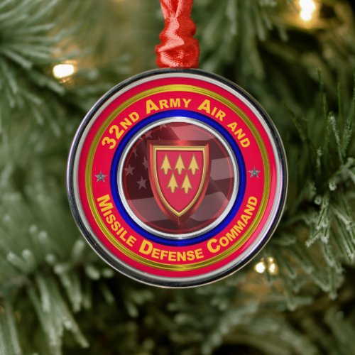 32nd Army Air and Missile Defense Command Metal Ornament