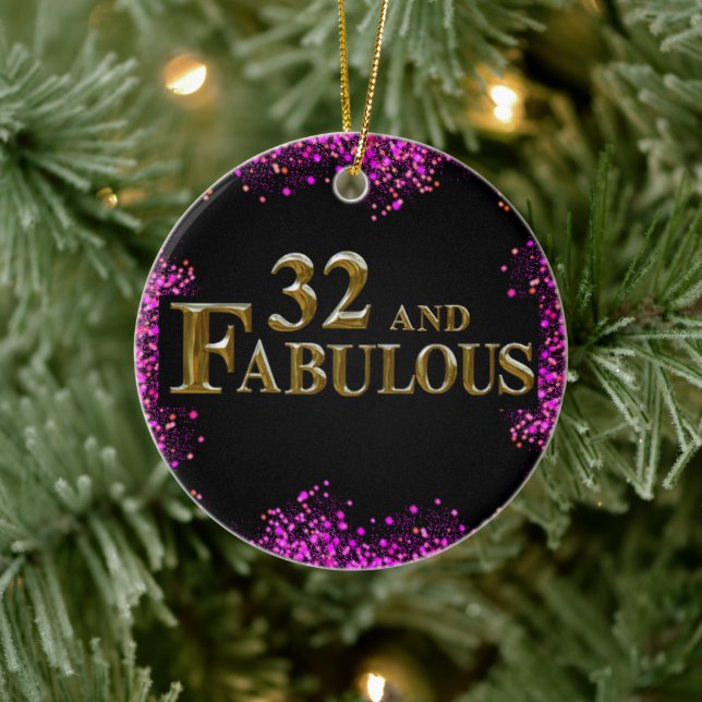 32nd Birthday  Ceramic Ornament (Tree)