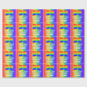 32nd Birthday: Colorful, Fun Rainbow Pattern # 32 Wrapping Paper