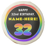 [ Thumbnail: 32nd Birthday: Colorful Rainbow # 32, Custom Name ]