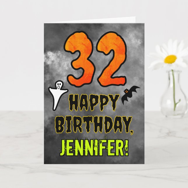 32nd Birthday: Eerie Halloween Theme + Custom Name Card (Small Plant)