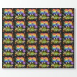 [ Thumbnail: 32nd Birthday: Fun Fireworks, Rainbow Look # “32” Wrapping Paper ]