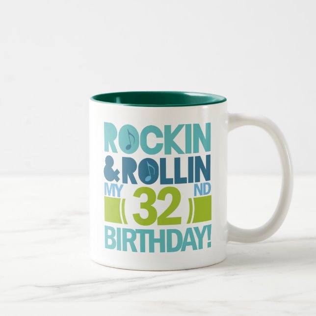 32nd Birthday Gift Ideas Two-Tone Coffee Mug (Right)