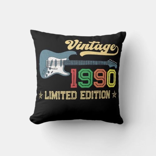 32nd Birthday Gifts For Men Women Guitar Lover Throw Pillow