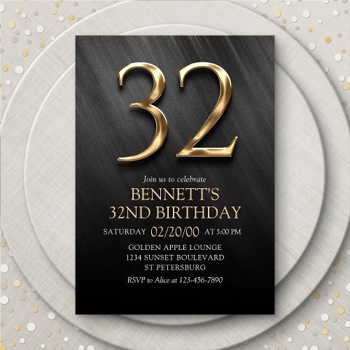 32nd Birthday Invitation
