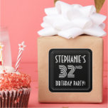 [ Thumbnail: 32nd Birthday Party: Art Deco Style & Custom Name Sticker ]