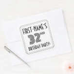 [ Thumbnail: 32nd Birthday Party: Art Deco Style + Custom Name Sticker ]