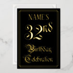 [ Thumbnail: 32nd Birthday Party — Fancy Script & Custom Name Invitation ]