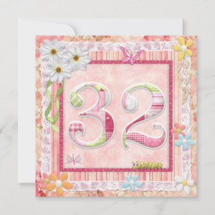 32nd birthday party scrapbooking style invitation