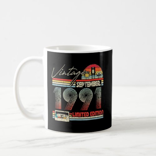 32nd Birthday September 1991 Vintage Cassette  Coffee Mug