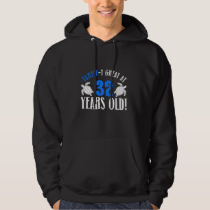 32nd Birthday Turtle 32 Yeares Old Turtle Lover Bi Hoodie