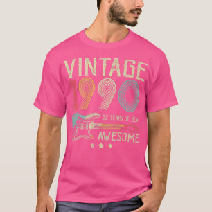32nd Birthday Womens Mens Vintage Awesome 1990 Gui T-Shirt