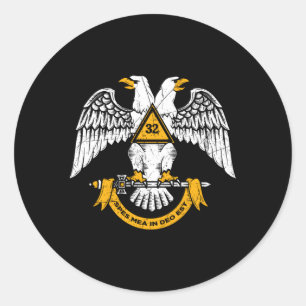 32Nd Degree Masonic Scottish Rite Wings Down Fathe Classic Round Sticker