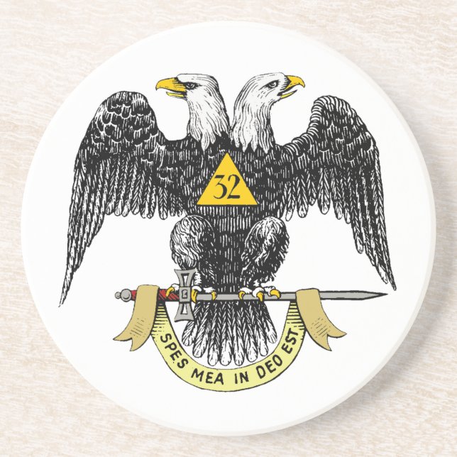 32nd Degree Scottish Rite Black Eagle Coaster (Front)