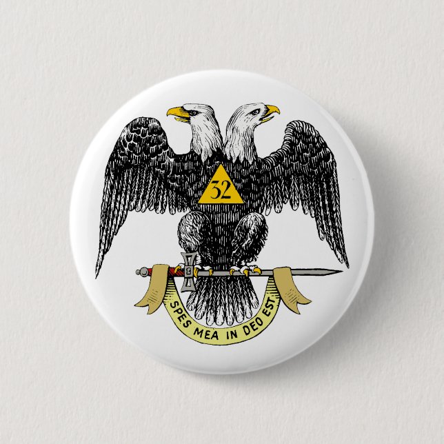 32nd Degree Scottish Rite Black Eagle Pinback Button (Front)