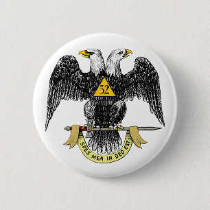 32nd Degree Scottish Rite Black Eagle Pinback Button