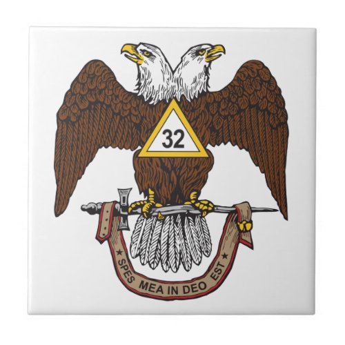 32nd Degree Scottish Rite Brown Eagle Ceramic Tile