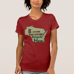 32nd Infantry Brigade with Wisconsin Map T-Shirt