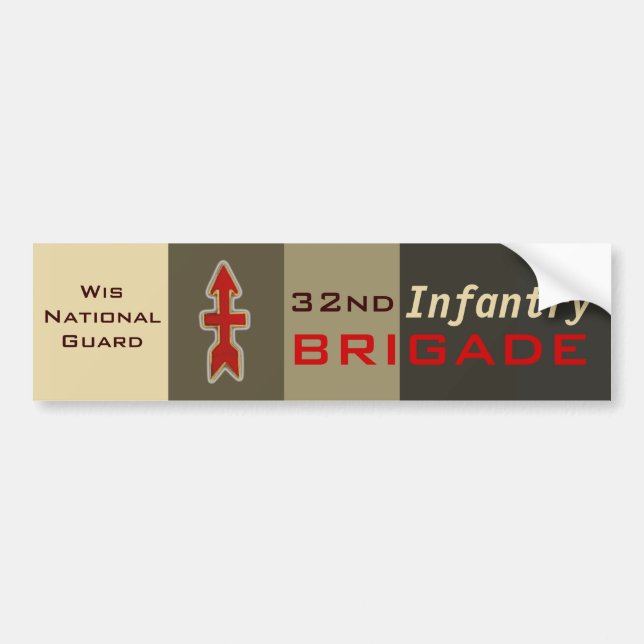 32nd Infantry Red Arrow Brigade Bumper Sticker (Front)