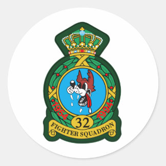 32nd (Tactical) Fighter Squadron Wolfhounds Classic Round Sticker