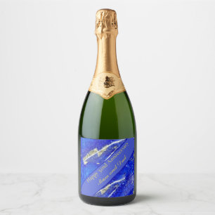 32nd Wedding Anniversary editable Sparkling Wine Label