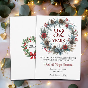 32nd Wedding Anniversary Winter Save The Date