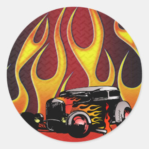 330 Hot Rod Color Variante 2 Classic Round Sticker