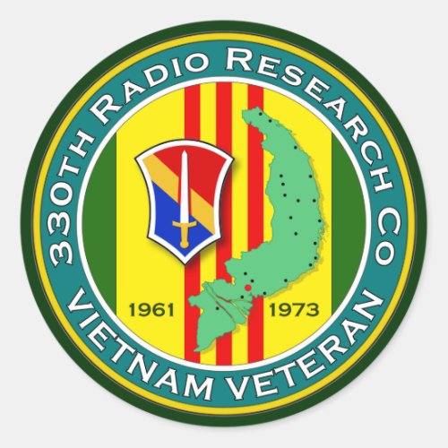 330th RRC _ ASA Vietnam Classic Round Sticker