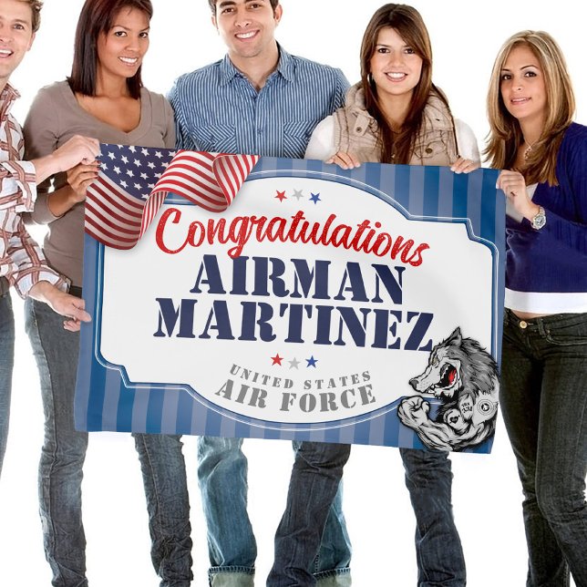 331 TRS Wolf Pack Air Force BMT Graduation Banner House Flag (US Air Force basic military training BMT graduation banner flag 331 Wolfpack Congratulations Airman)