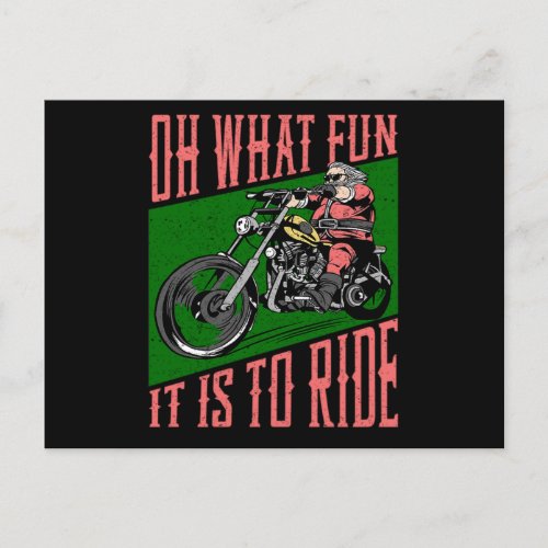 33Biker Oh What Fun It Is To Ride Christmas Invitation Postcard