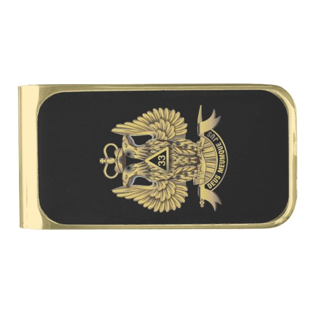 33 Degree Gold Finish Money Clip (Front)