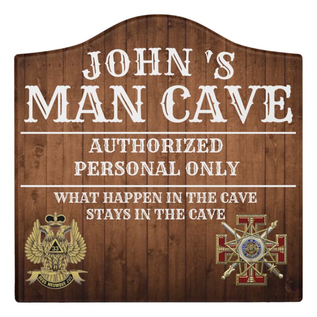 33 degree mason Man Cave Door Sign (Large Crest Front)