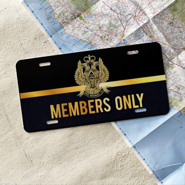 33 Degree Mason Members only License Plate (In Situ)